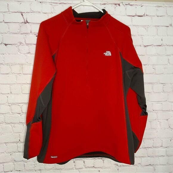 North Face Mens Pullover L Flight Series Vaporwick 1/4 Zip Base Layer Shirt Red. - Picture 1 of 9